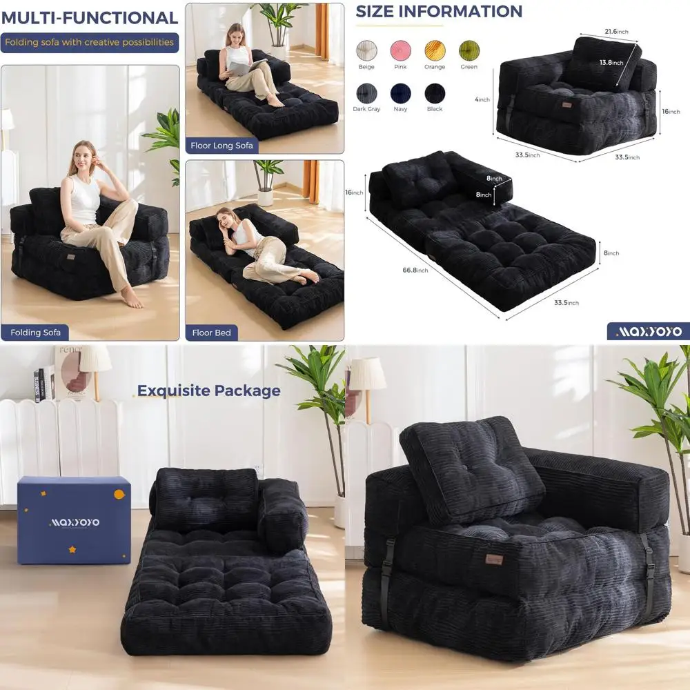 

Угловой раскладной диван-кровать с подлокотниками, подушкой для сна, портативное кресло-кровать для улицы, удобный напольный шезлонг для гостиной