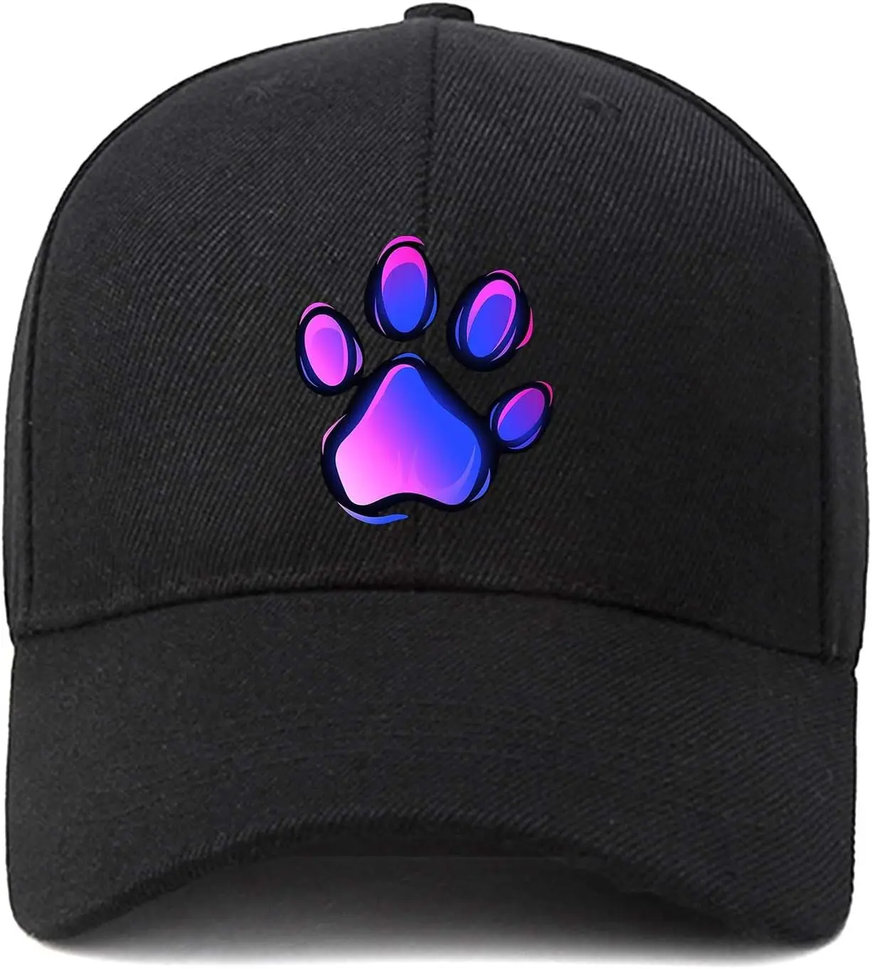 Berretto da baseball divertente con zampa di cane viola Cappello da papà regolabile Cappello in cotone non strutturato Snapback Leggero morbido e confortevole