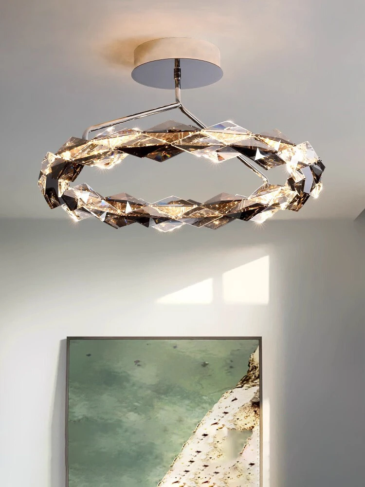 Modern Minimalist K9 Crystal LED Ceiling Light 2026 New Dining Room Pendant For Living Room Master Bedroom - Energy Efficient