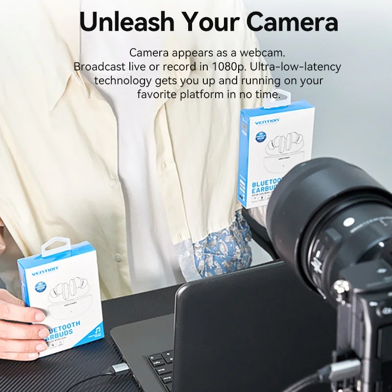Vention 2 in 1 Video Capture Card 4K HDMI to USB3.0/TypeC HDMI Video Grabber Switch PS4 for PC Camera Live Stream Record Meeting