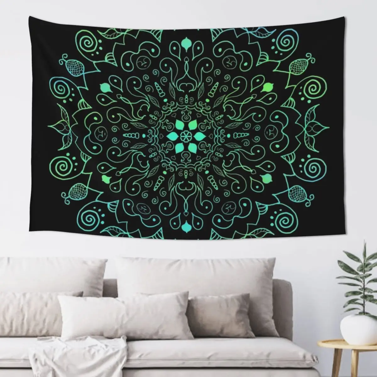 

Mandala Blue Green Tapestry Wall Decorations Wall Decor Tapestry