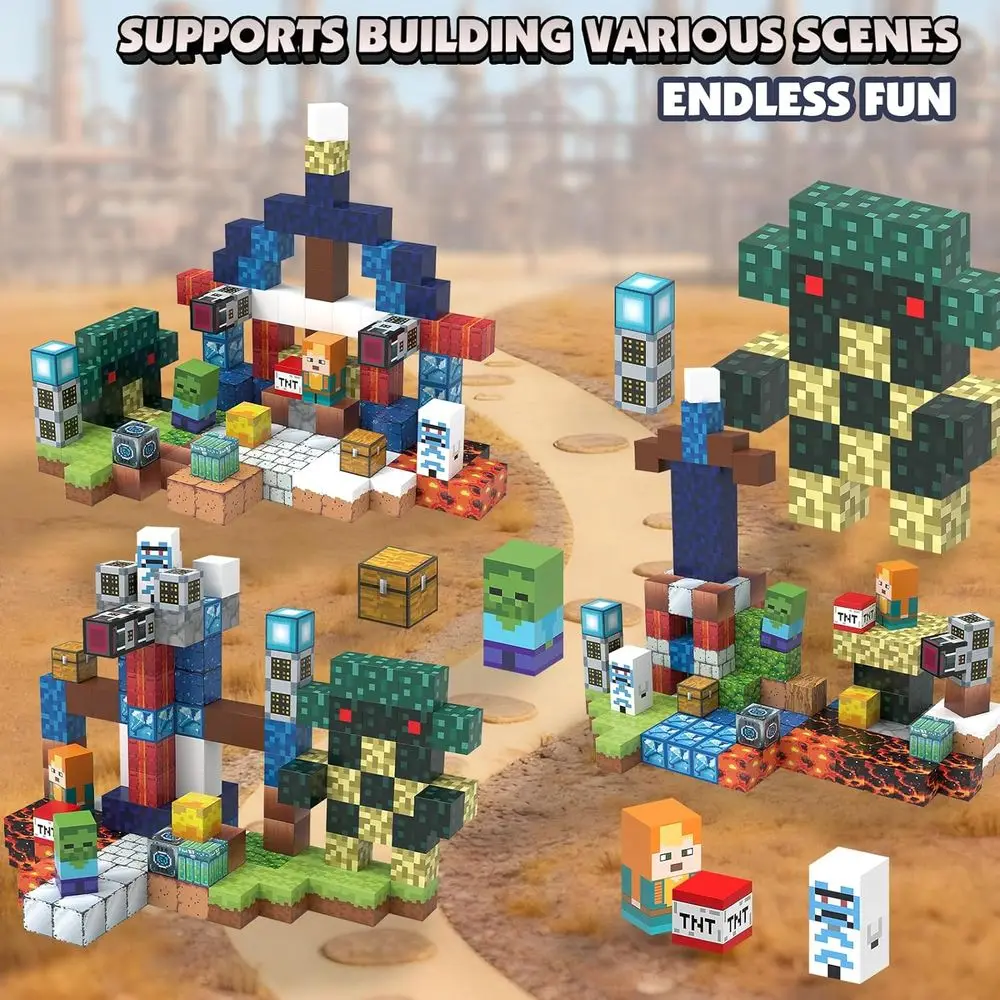 Ensemble de blocs de construction magnétiques 150 pièces 0.8-jouets éducatifs STEM pour enfants âgés de 3 ans, Cubes magnétiques inspirés du Montessori pour garçons et