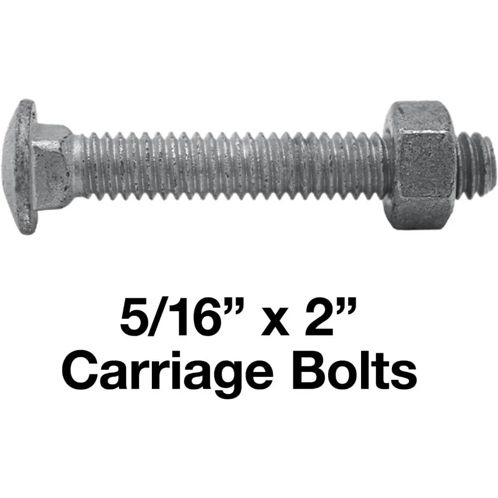 مسامير بغطاء رأس سداسي من الفولاذ المقاوم للصدأ 18-8، 50 عبوة، ملولبة بالكامل، خيط خشن، 7/16-14 × 2-1/4 بوصة، مشابك شديدة التحمل #5