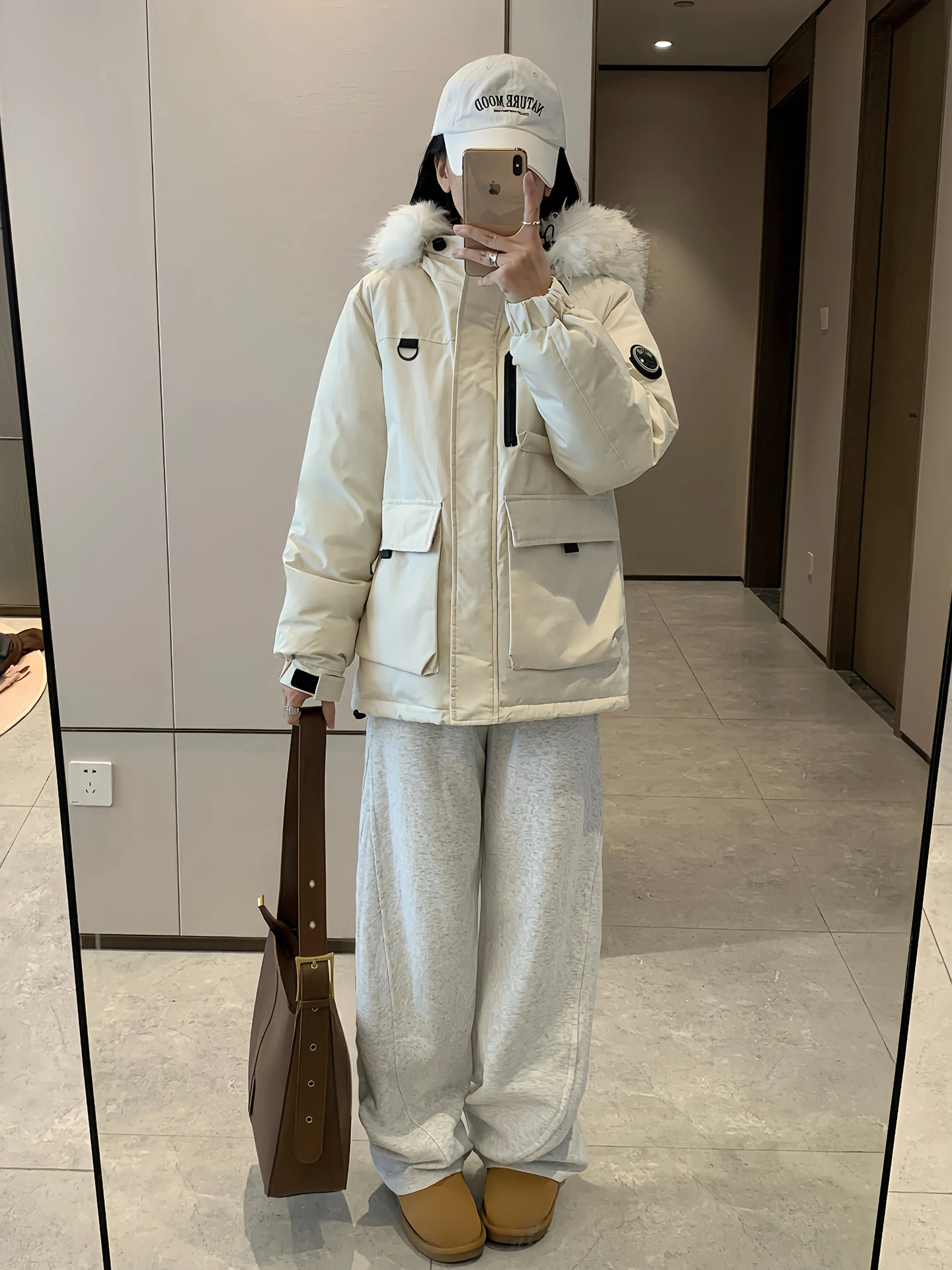 

Parkas Oversize Womens Autumn Soft Mid-Long Outdoor Detachable Sporty Zip-Up Vintage Turtleneck Couple's Streetwears Multicolor