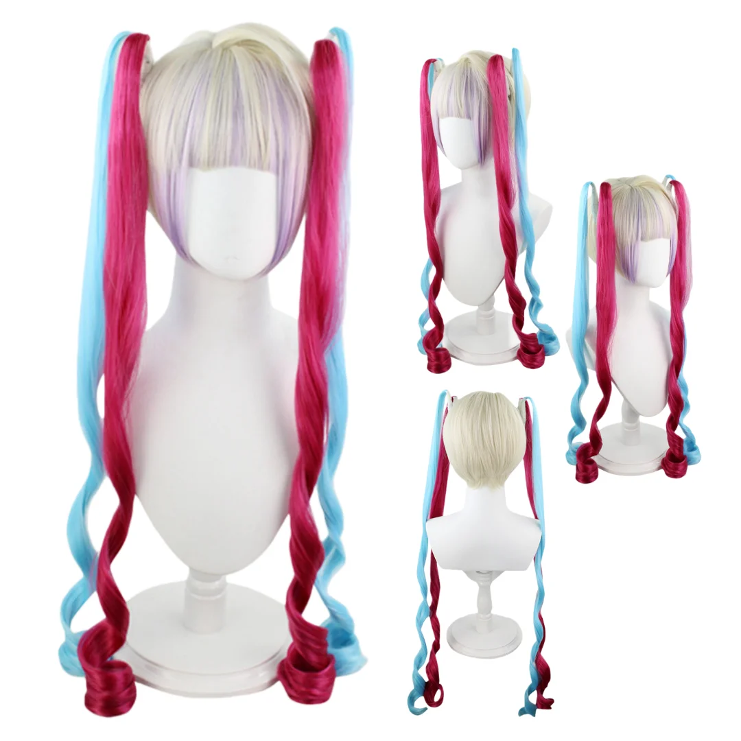 Game NEEDY GIRL OVERDOSIS KAngel Cosplay Pruik Super Hyper God Twin Tails