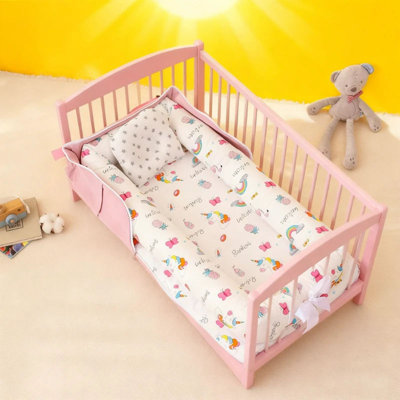 

2026 New Cartoon Print Baby Nest Portable Baby Sleeping Basket Shoulder Bag Style Baby Cribs for Traveling and Home Use