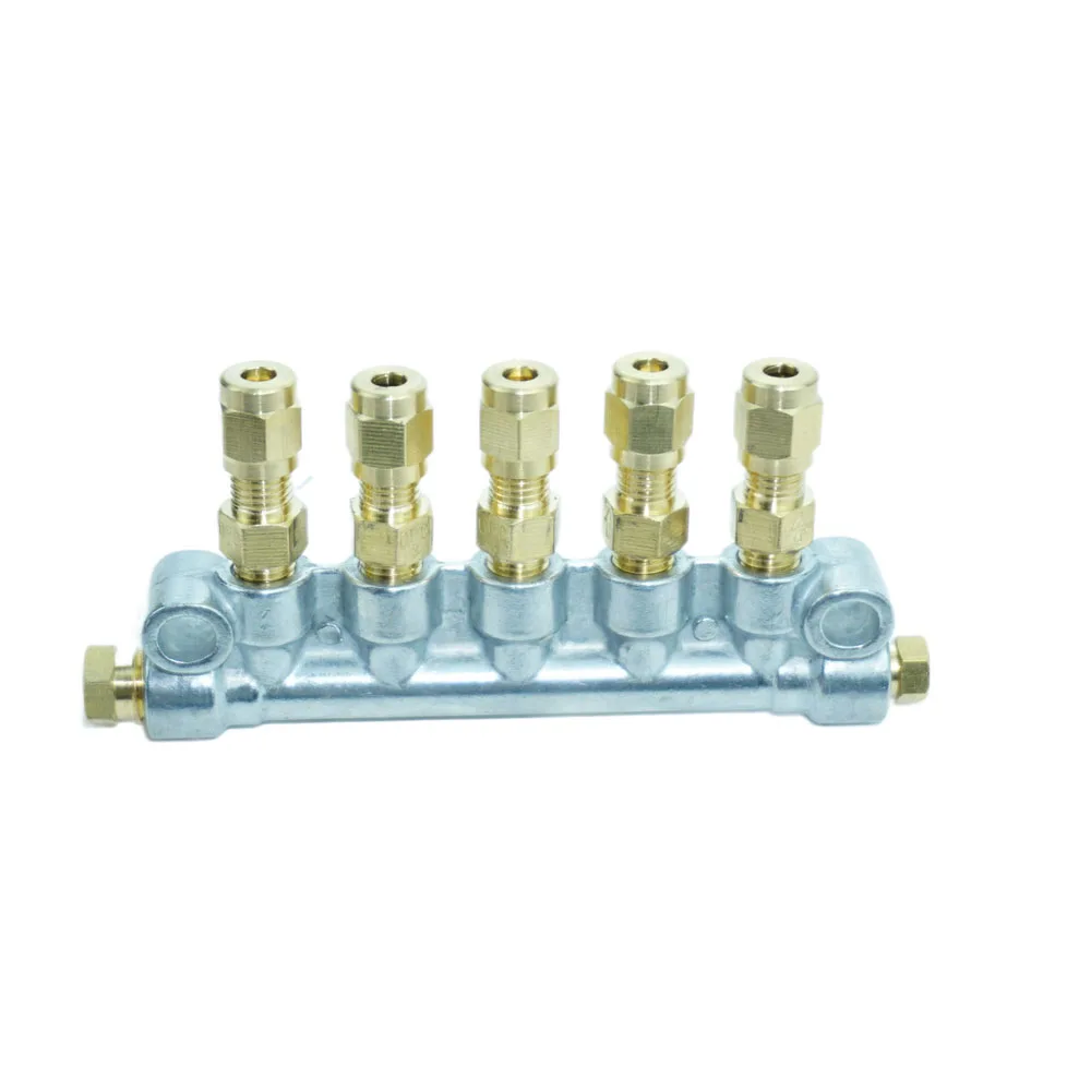 zinc Alloy 2/3/4/5/6/7 Ways Volumetric Grease Oil Distributor Valve Manifold Block M8x1/M10x1 for cnc machine Lubrication System