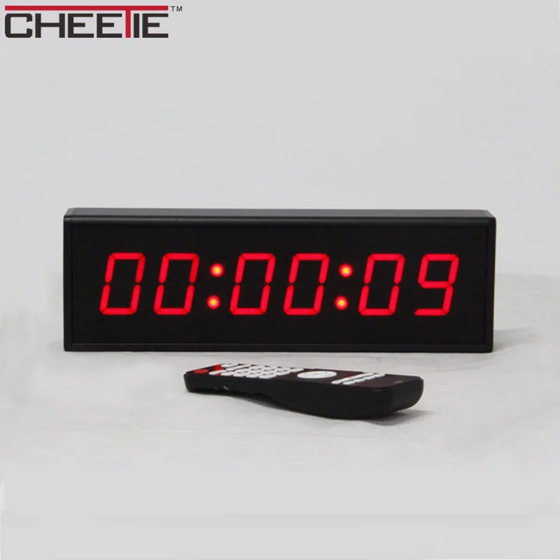 CP13 Wall Mount LED Countdown Timer 6 Digit Display Digital Wall Clock Battery Operated