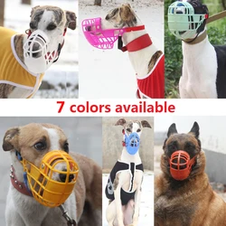 Adjustable Dog Muzzle Plastic Mask Anti-Barking Bite Mouth Cover Greyhound Gree Whippet Basket Muzzles Pet Supplies  collars