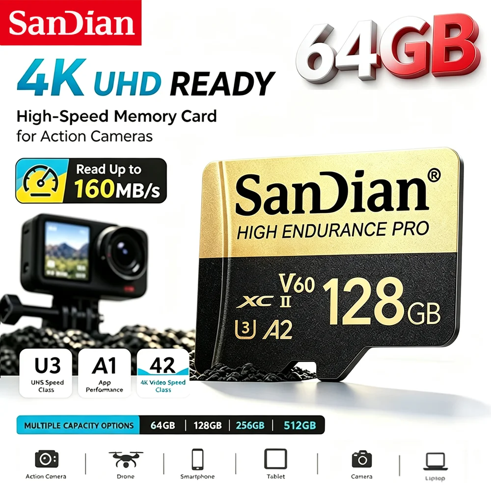 512GB 256GB 128GB 64GB EVO Select microSDXC Memory Card up to 160MB/s U3 V30 A2 4K Video Compatible with Smartphones & Tablets