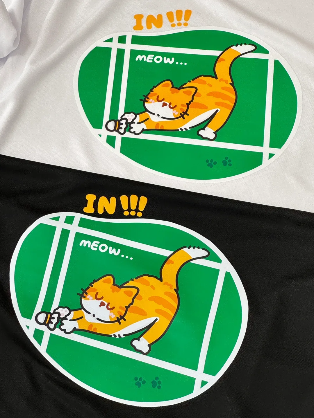 

Pure Cotton Spor ort Sve round Ne T-irt Cartoon Print ex Fitn Tennis Badminton Court Sle Summer Top