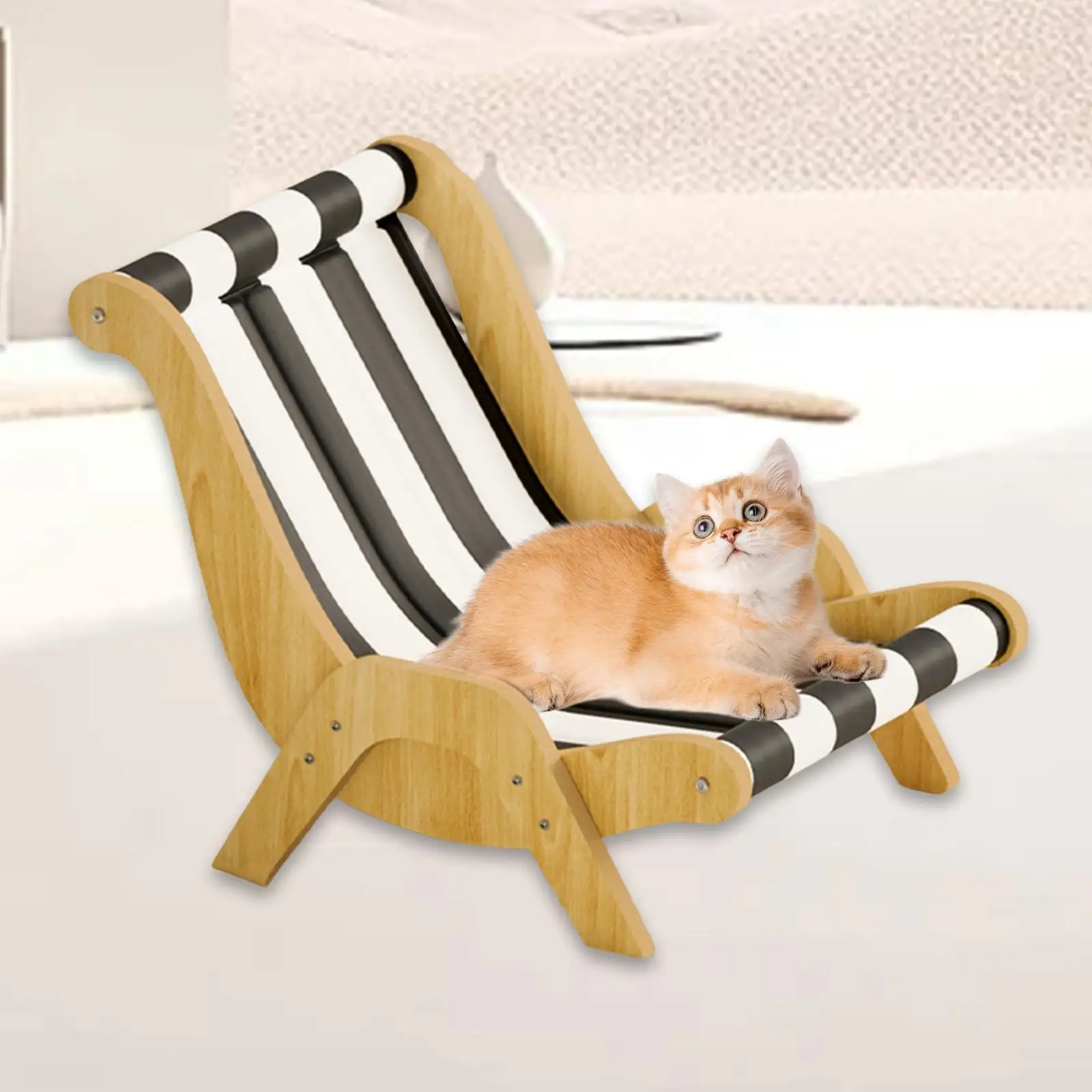 

Cat Lounge Chair Pets Furniture Resting Raised Bed Cooling Hammock Bed Lounger for Small Dogs Puppy Bunny Indoor Cats Rabbit