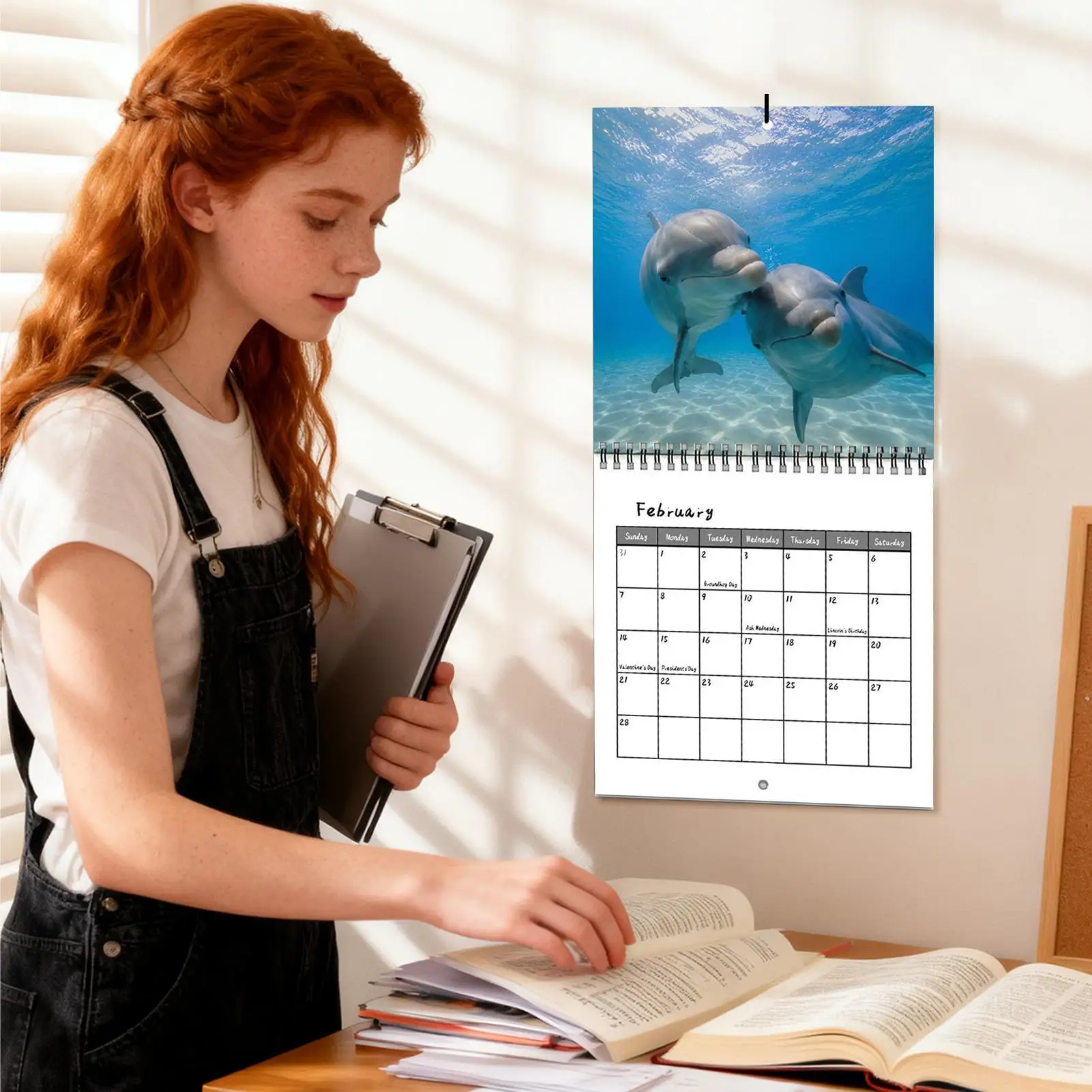 2027 Dolphin Calendar Dolphin Photography Schedule Management Whole Year Wall Monthly Calendar For Classroom Dining Room Dorm