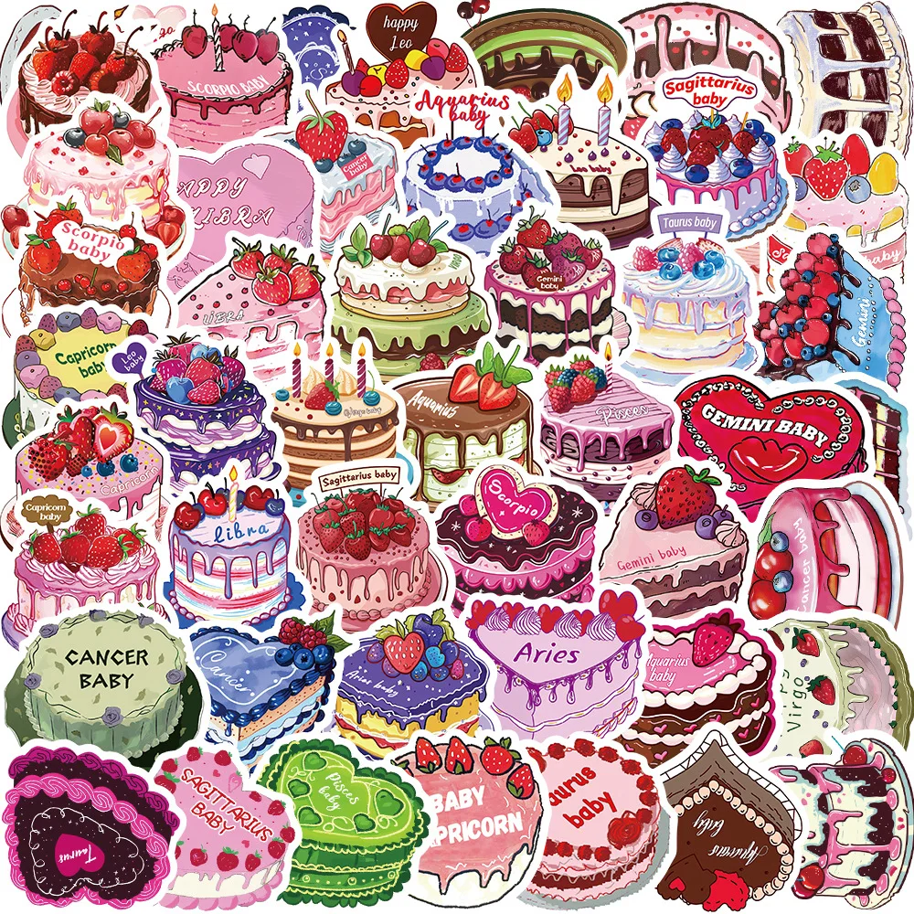 

10/30/50Pcs Constellation Love Cake Graffiti Decorative Stickers DIY Guitar Phone Water Cup Skateboard Waterproof Stickers