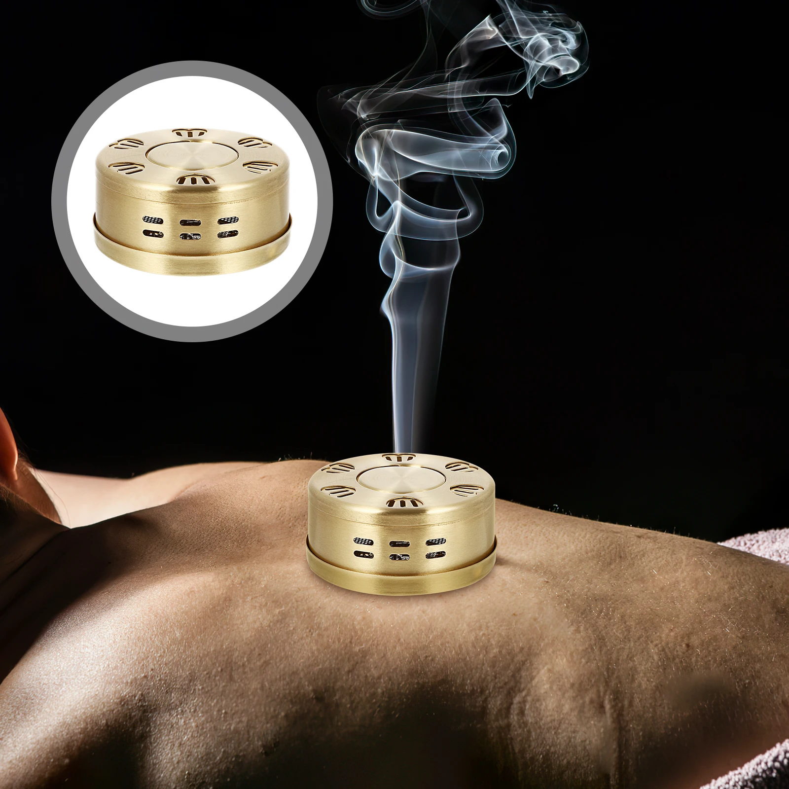 

Moxibustion Box Copper Lightweight Durable Arthritis Relief Neck Pain Body Care Tool Moxa Burner Smokeless Adult Use Massager