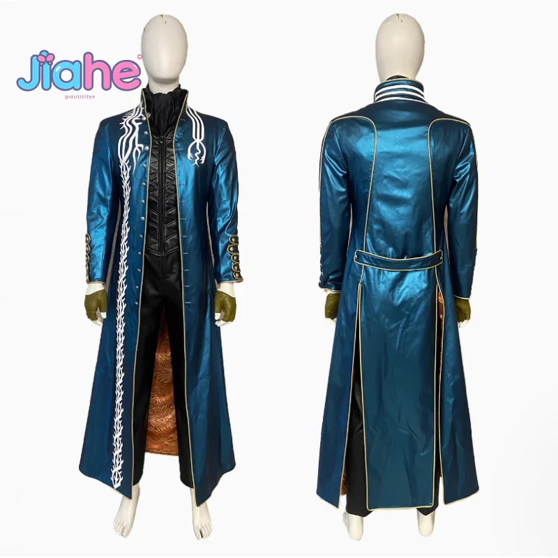 

Game DMC 3 Vergil Cosplay Nelo Angelo Costume Coat vest gloves pants set Halloween men's fantasy fashion high-quality uniform