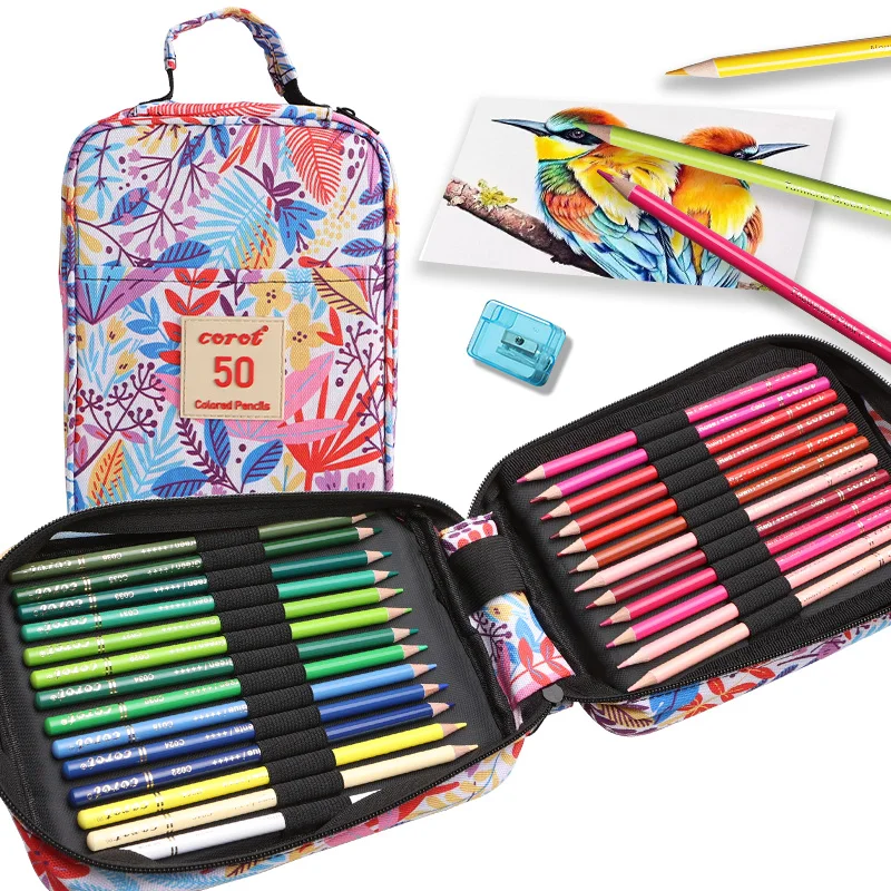 

50 шт. набор цветных карандашей для раскрашивания для взрослых, карандаш с металлическими сердечками, точилка для рисования, письма, раскрашивания, украшения для взрослых