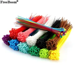 Self Locking Cable Ties Nylon 100/150/200mm Multicolour Plastic Zip Wire Binding Wrap Straps DIY Cable Fasten Organiser