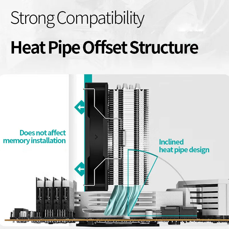 DeepCool AG400V5 Air Cooler 4Heat Pipe ARGB PWM Thin CPU Radiator Hydro Bearing Quiet Fan for LGA1700 1200 115X 1151 AMD AM4 AM5