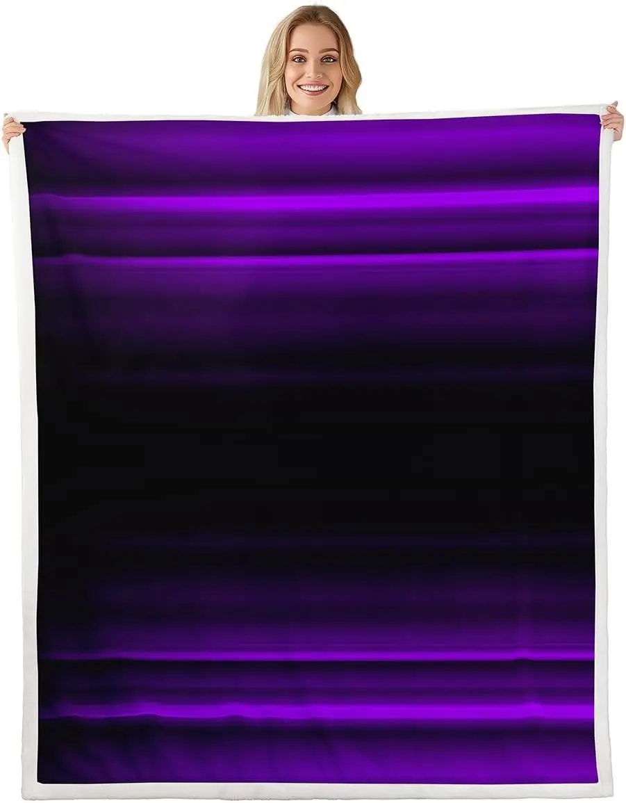 Purple gradient blanket ombre design modern art pattern soft throw bedroom textile cozy decor minimalist accessory