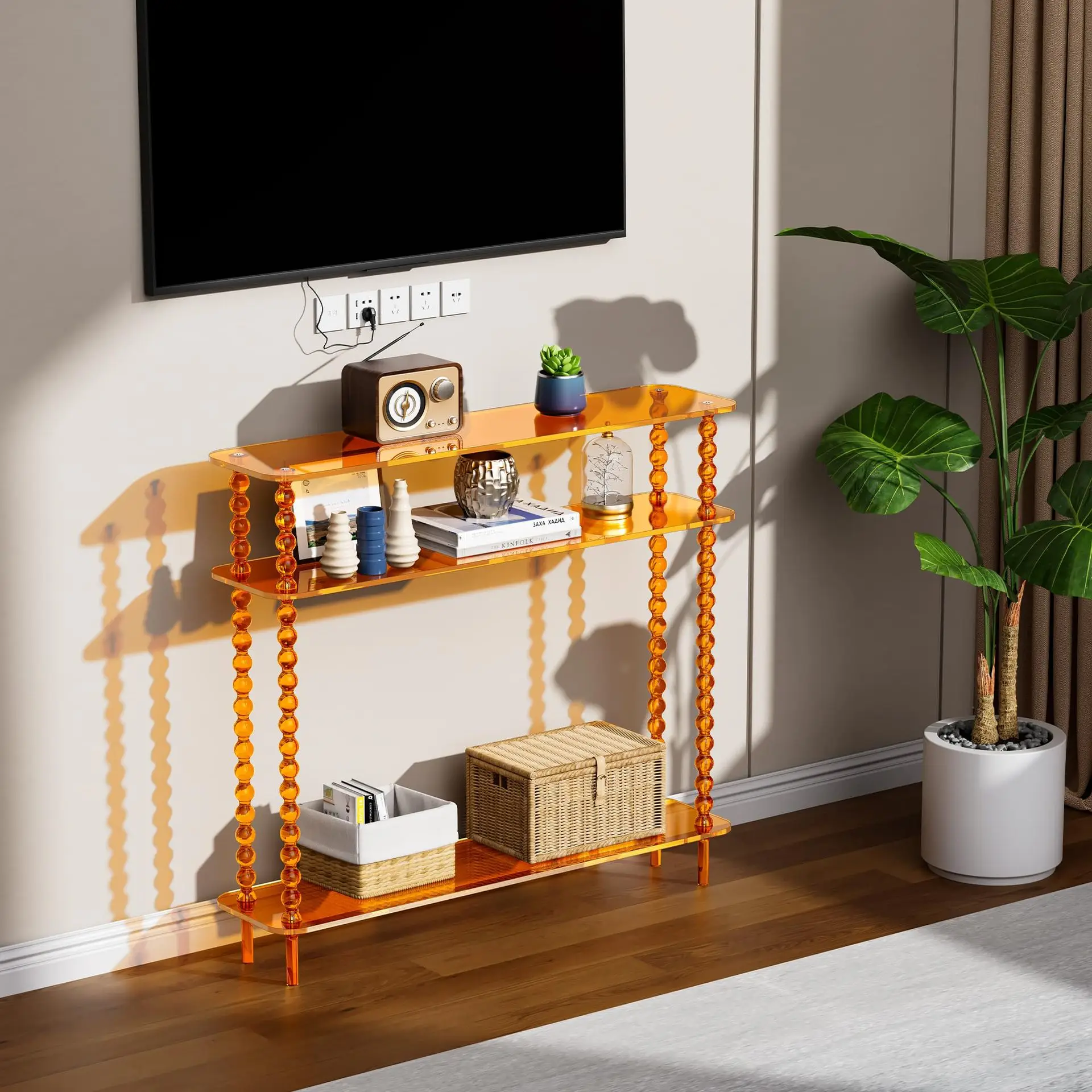 Cross-border acrylic transparent entrance table modern simple villa model room corridor aisle decoration table