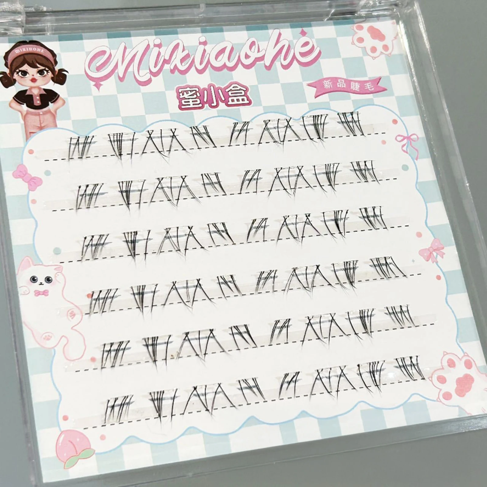 Bez Kleju Bez Taśmy Niewidoczna Taśma Indywidualne Kępki Rzęs Dolnych Przedłużanie Sztuczne Rzęsy Krótkie Naturalny Wygląd