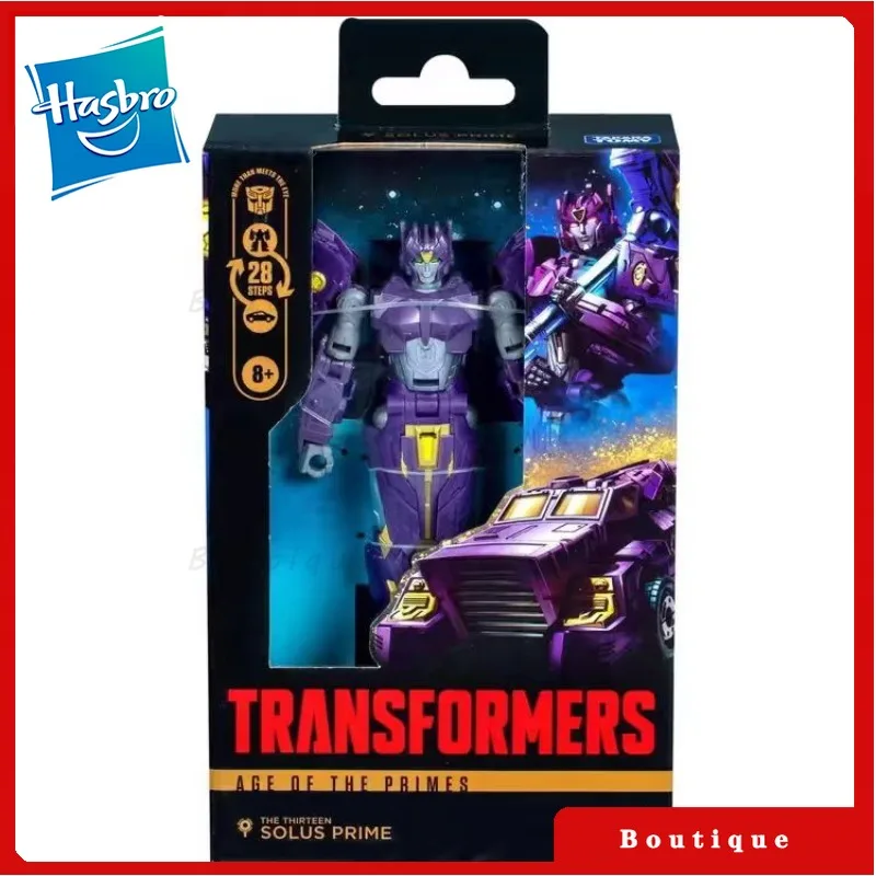 En stock Hasbro Transformers juguetes Age Of The Primes Deluxe Class Solus Prime Anime Autobots pasatiempos regalos coleccionables