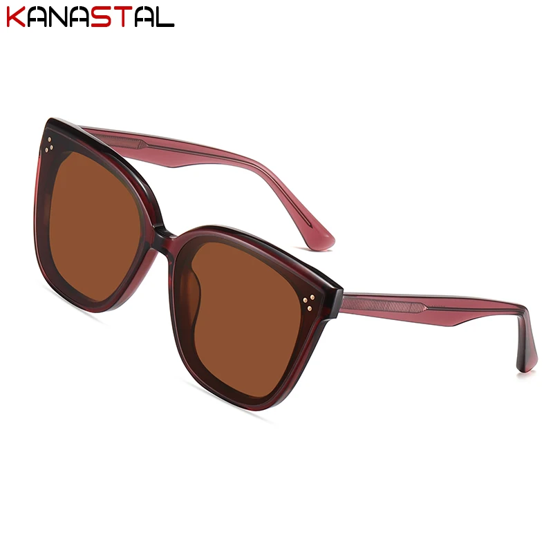 

Women Polarized Sunglasses Men UV400 Sun Glasses Acetate Fibre Big Eyeglasses Frame Camping Beach Party Anti Glare Shade Eyewear