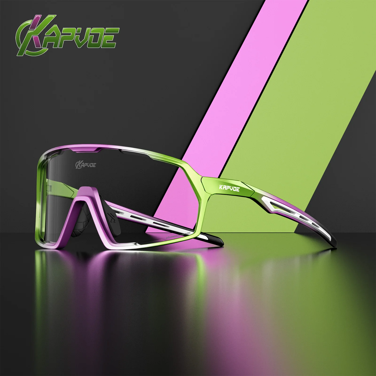 KAPVOE Photochromic Cycling Glasses Outdoor Bicycle Sunglasses UV400 MTB Cycling Sunglasses Road Bike Glasses Sports Goggles