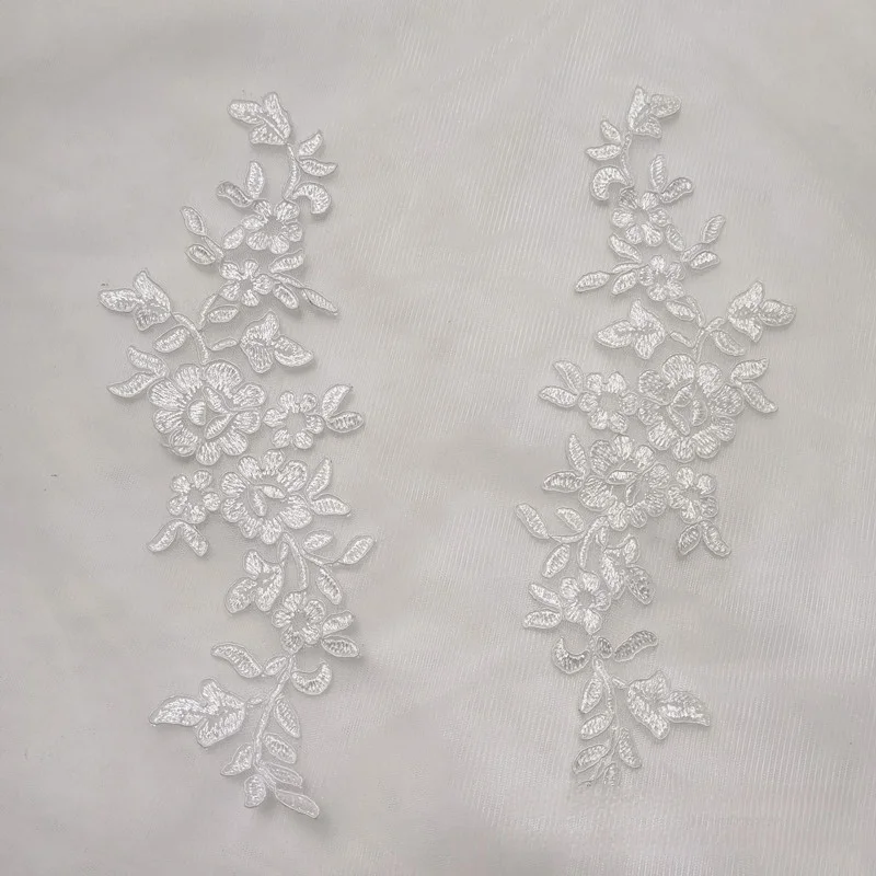 DIY Bridal Lace Applique with Boning & Floral Embroidery – Dressmaking Supplies