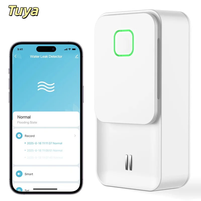 

Tuya Water Leakage Sensor Remote Smart Home WiFi Water Leak Alarm Dual-Sided 90Db Water Level Sensor Smart Home Detector