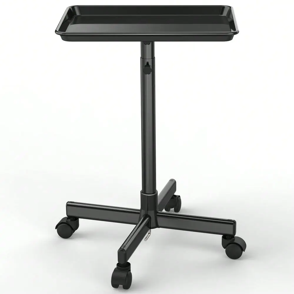 

Salon Tray On Wheels, Aluminum Salon Rolling Tray Trolley For Salon Essentials, Adjustable Height Provides Ample Storage For Ha