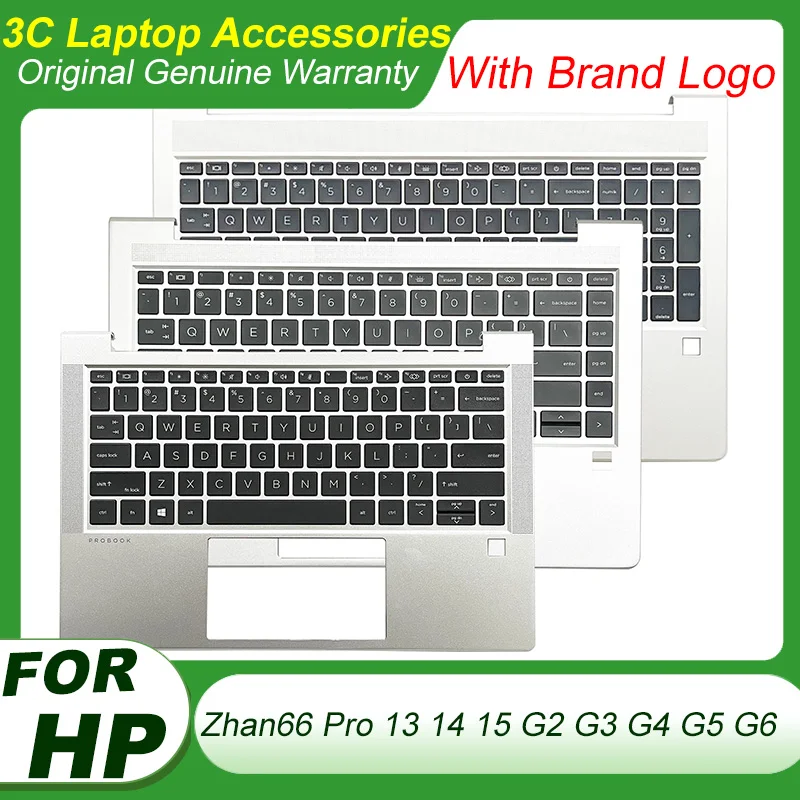 

New Original US Keyboard For HP Zhan66 Pro 13 14 15 G2 G3 G4 G5 G6 Laptop Palmrest Top Case Upper Keyboard Cover Replacement