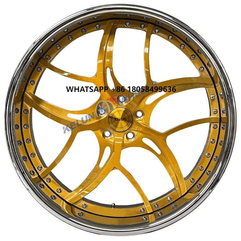 

Wheels 24 Inch Custom 2 Piece Concave Rims Gold Chrome Wheel forgiato Wheels