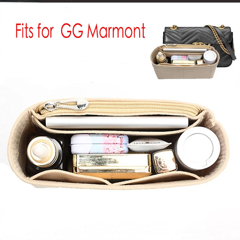 Fits For double G marmont Insert Bags Organizer Makeup GG Handbag Travel Inner Purse Portable Cosmetic base shaper