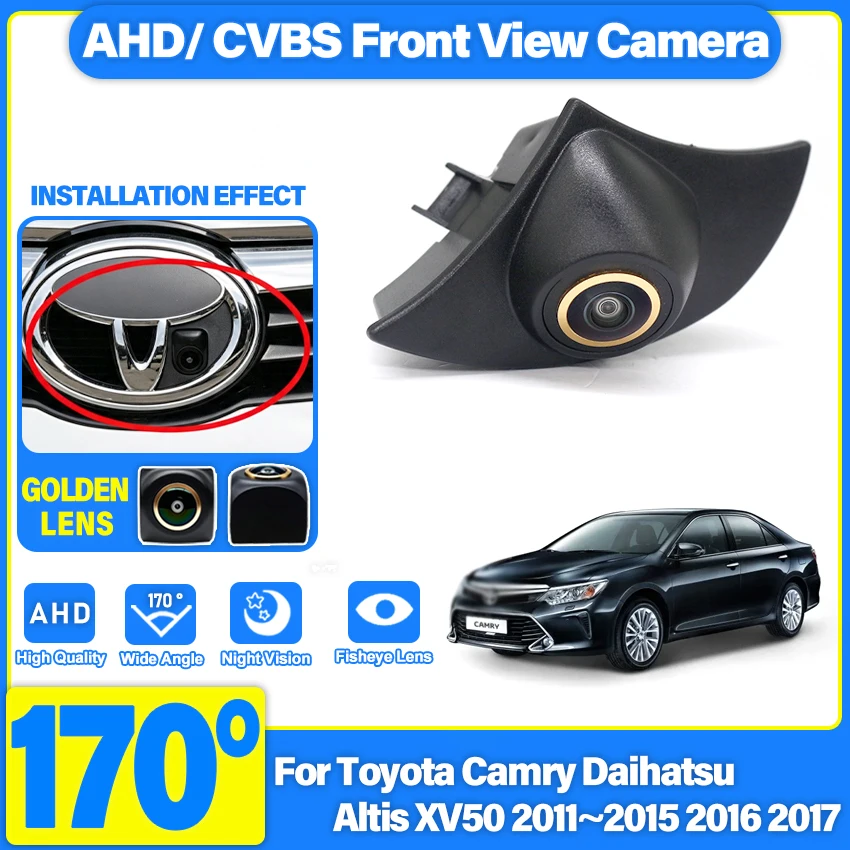 Car Front View camera For Toyota Camry Daihatsu Altis XV50 2011 ~ 2017 Waterproof Parking LOGO Camera Night Vision Front Camera