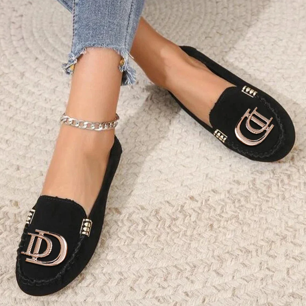 Loafers Driving Boat Shoes Comfortable Slip-on Luxury Decor Faux Suede Decor Fashionable Flat Women Casual Shoes Flats Moccasin