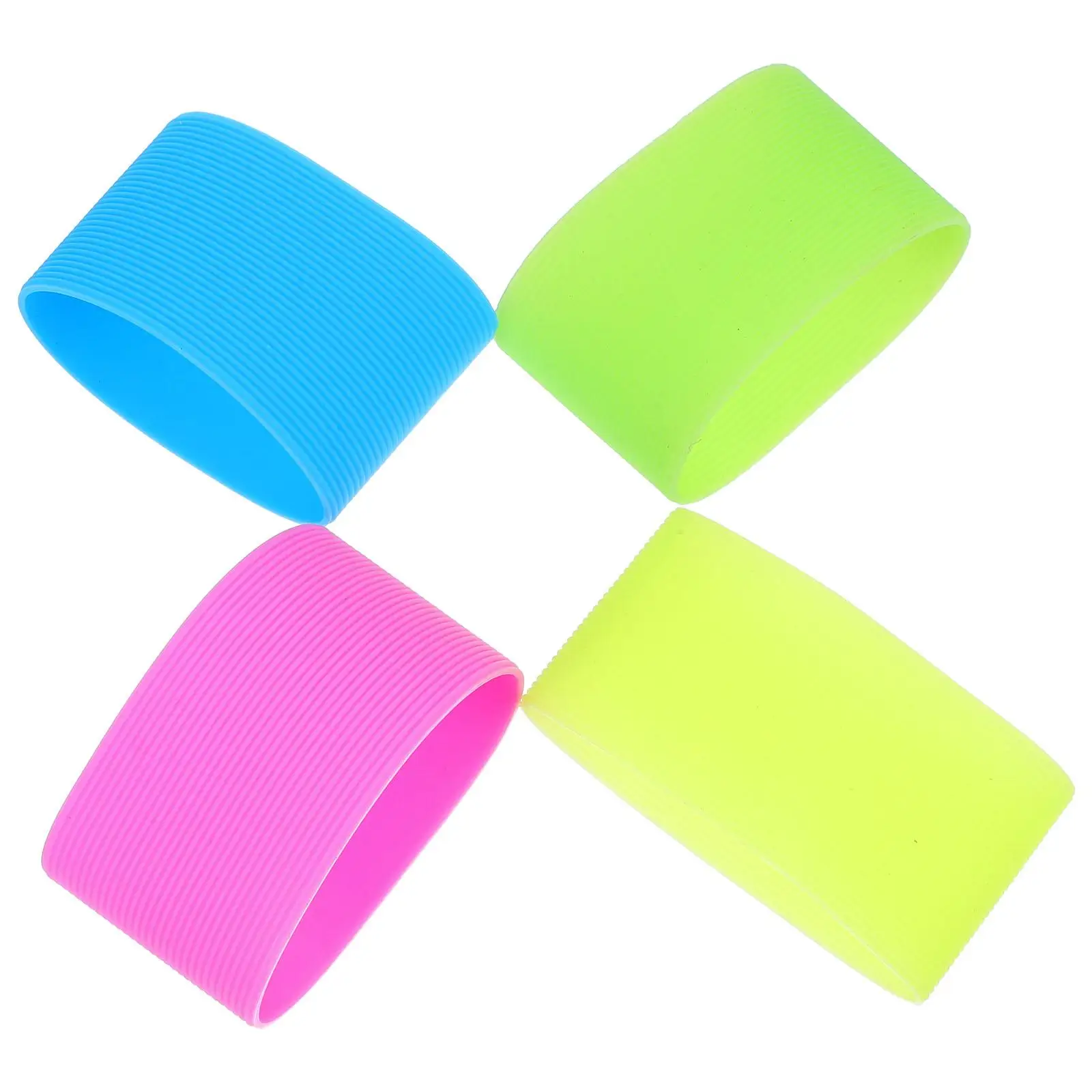 

4 Pcs Heat Resistant Silicone Sleeves for Glass Bottles Non Slip Protective Cover Drinking Cups Water Bottle Accessories Durable