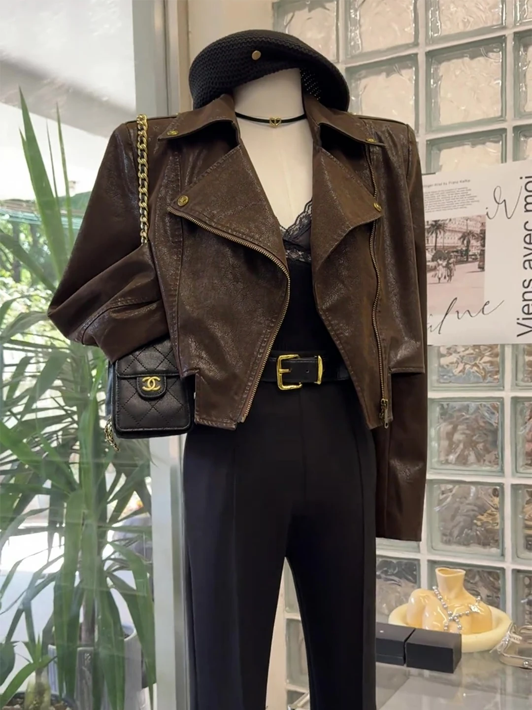 

Женская винтажная куртка больших размеров свободного кроя, модная короткая верхняя одежда для весны и осени во французском стиле, с воротником-стойкой и молнией