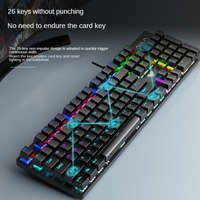 AULA S2022 Mechanical Gaming Keyboard Wired Backlight 104 Keys Blue Switch ABS Keycaps Esports mechanical keyboard for Laptop