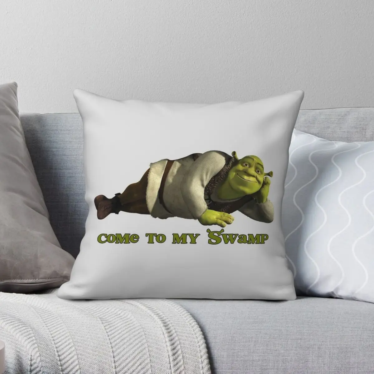 Come To My Swamp Square Pillowcase Polyester Linen Velvet Printed Zip Decorative Room Cushion Cover 18