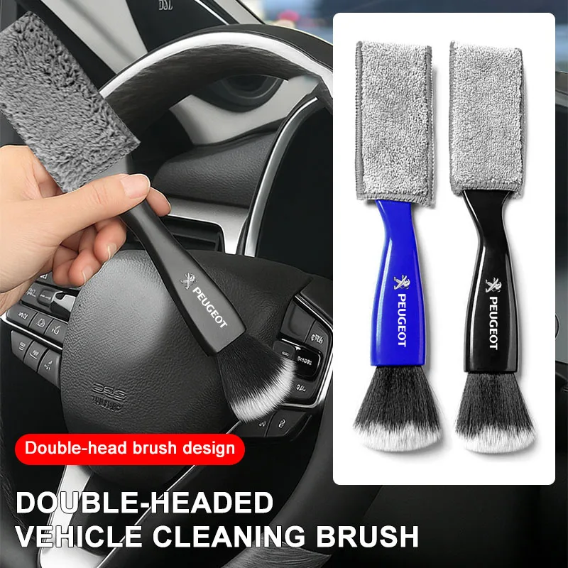 Car Clean Brush Multifunctional Car Air Vent Outlet Dust Removal Brushes for Peugeot 508 RCZ 208 3008 108 406 Wheel Center Caps