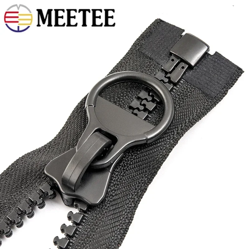 Meetee 1Pc 60-300cm 8# Resin Zipper Open End Long Zip Closure DIY Down Jacket Coat Tent Zipper Repair Tailor Sewing Accessories