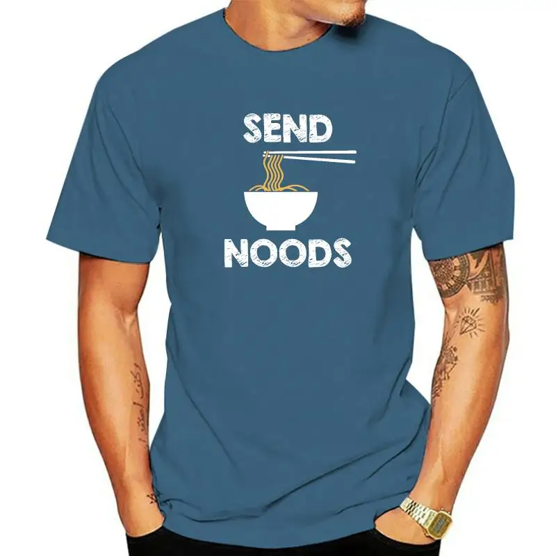 Send Noods Funny Noodle Pasta Tshirt Plain Men T Shirt Normal Tops Tees Cotton Camisas Hombre Christmas Clothing