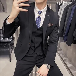 35 Men's casual slim fit British retro tweed vest men's groom wedding dress brother suit