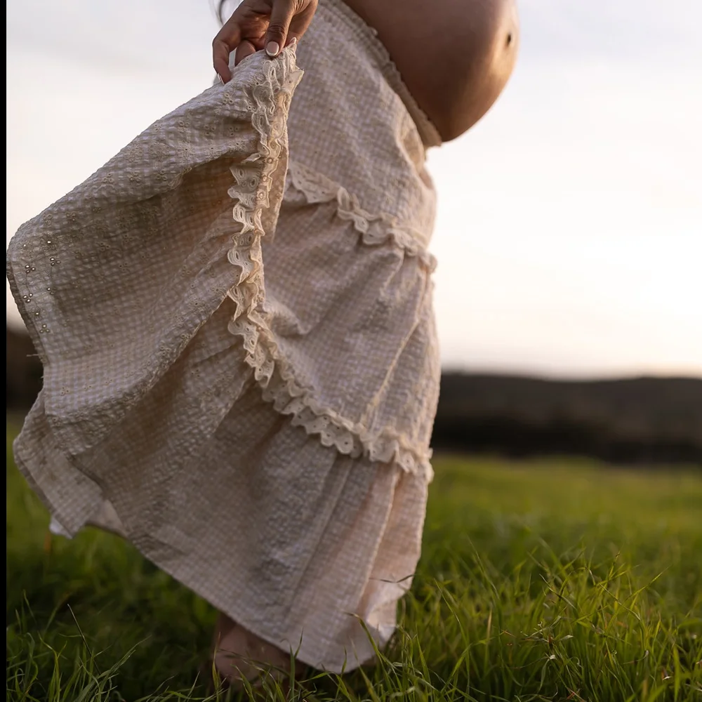 Umstandskleider für Babypartys, besticktes, kariertes, trägerloses, zweiteiliges Spitzenkleid, Schwangerschaftsfotografie-Outfit