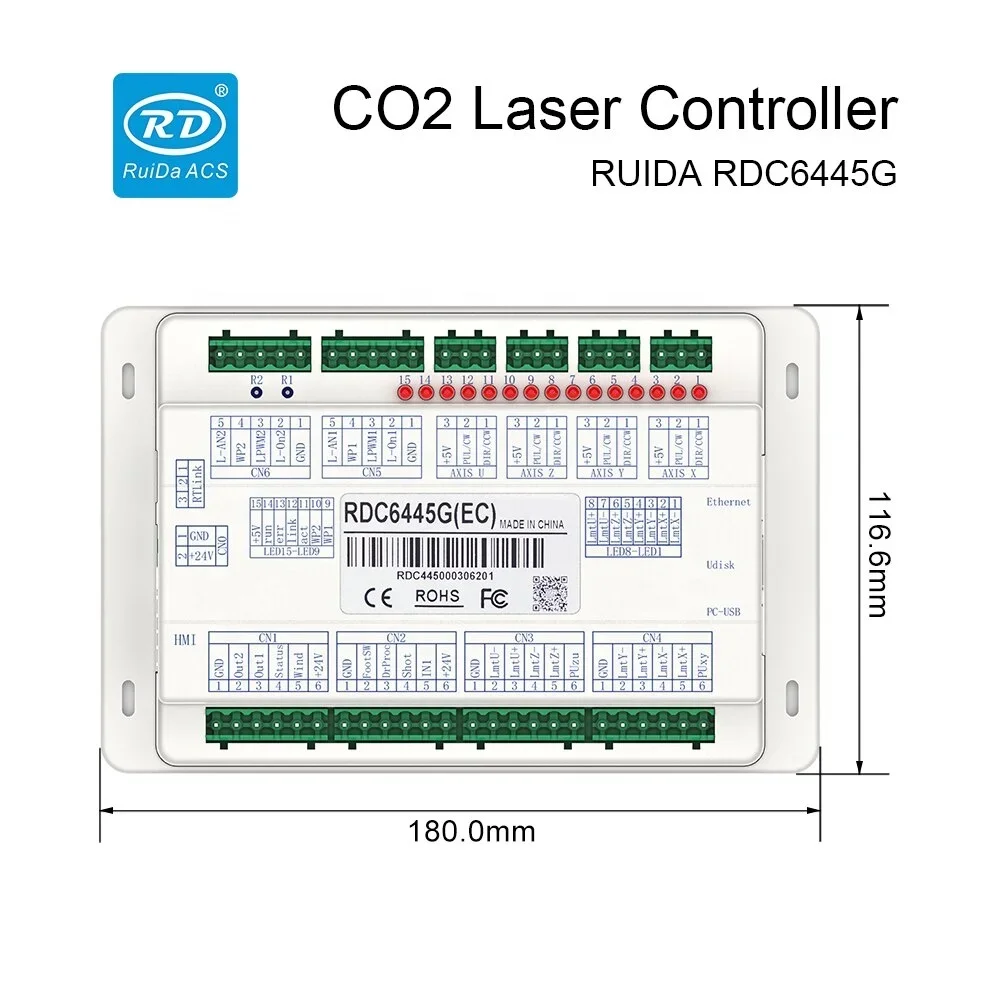 YONGLI RUIDA 64445 g rdv6442g with ccd   high quality dsp cnc co2 la-ser controller