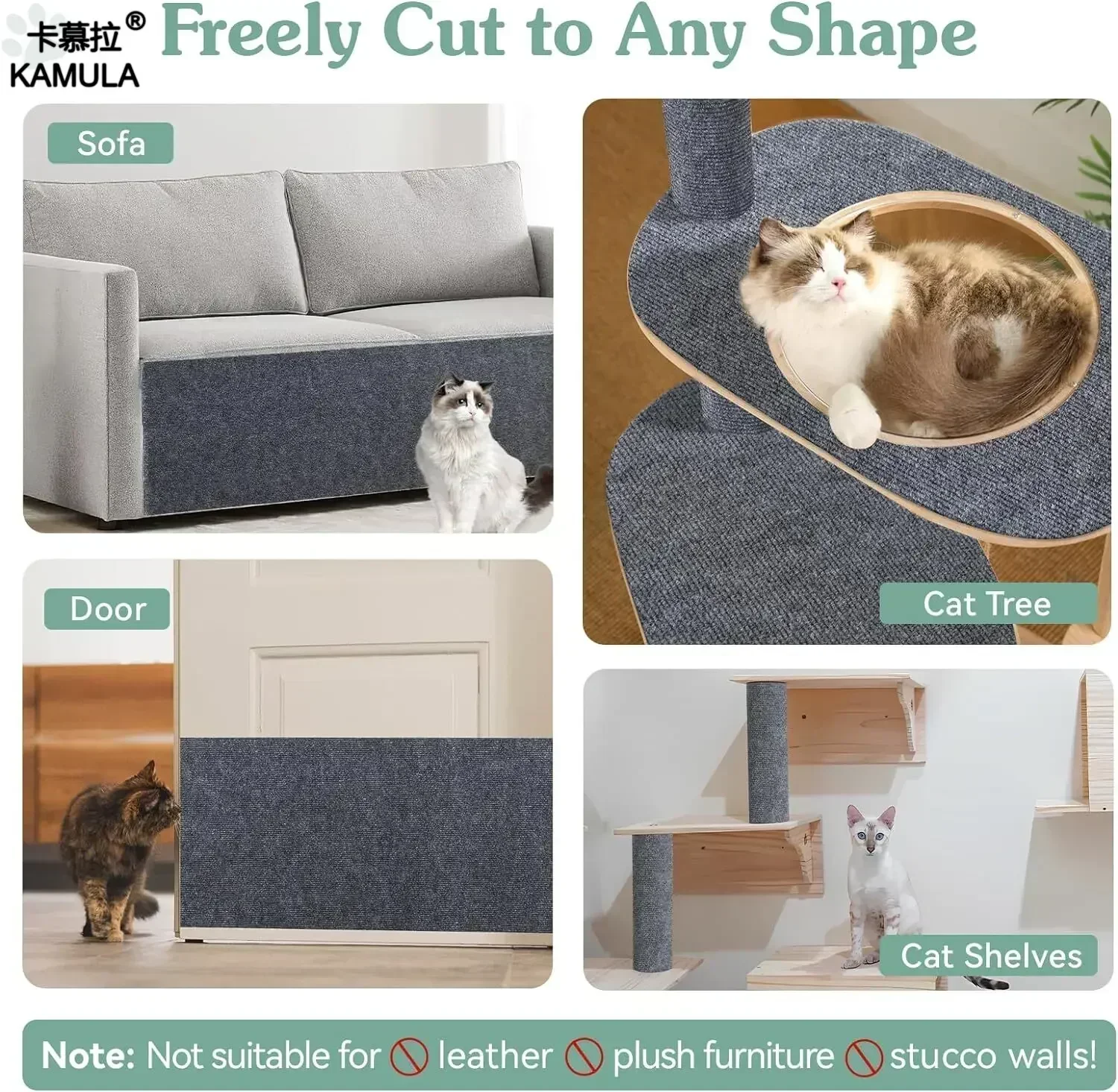 Zuschneidbare Katzenkratzermatte, selbstklebender Katzenkratzteppich, Anti-Katzenkratzer, Möbel, Couch, Ecke, Innensofa, Wandschutz – Detail 7