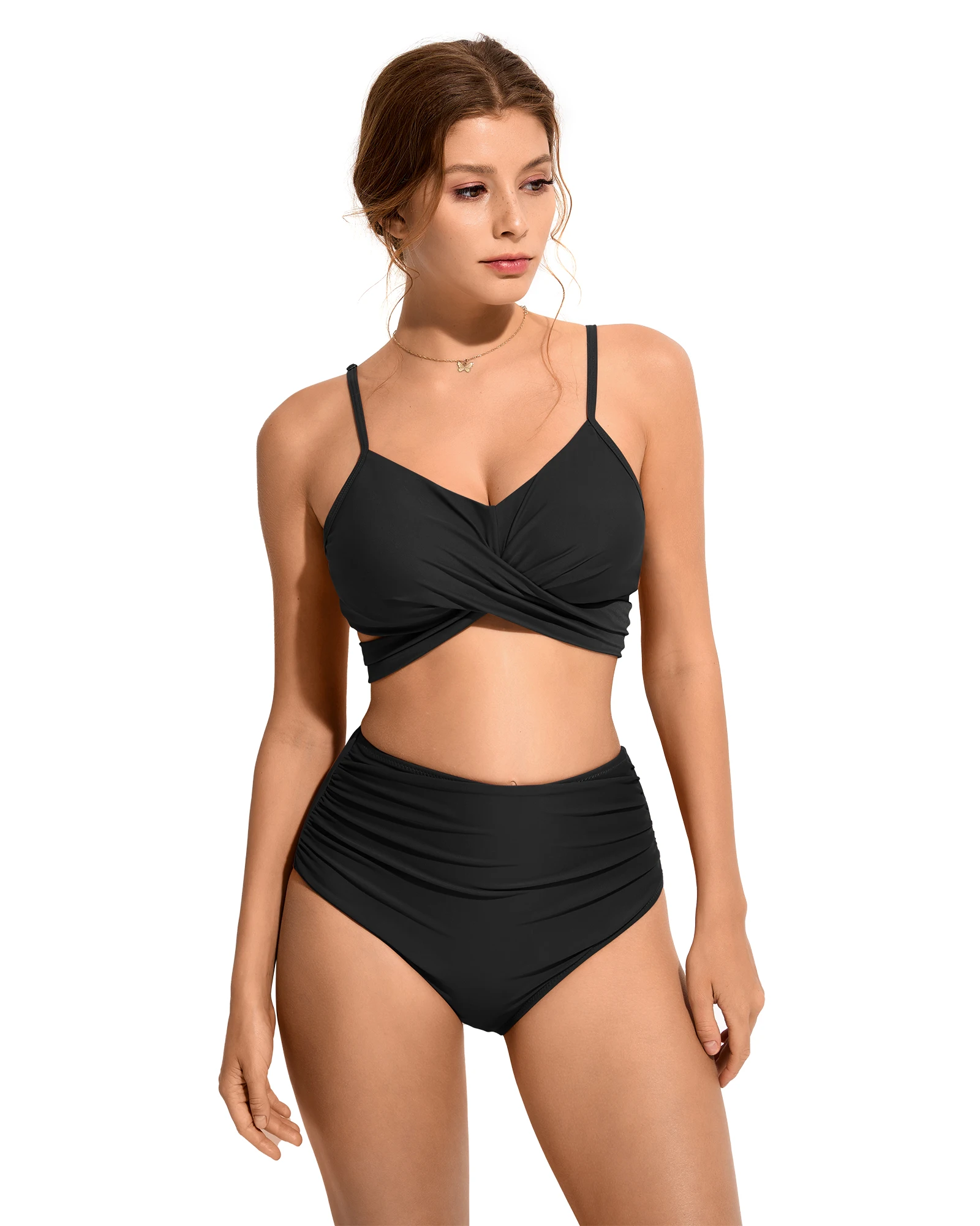 Bikini Push-Up para Mujer, Traje de Baño Sexy 2026, Conjunto de Bikini Brasileño de Cintura Alta, Traje de Baño Sólido para Playa