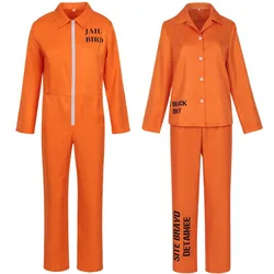 Costume Play Orange Prisoner Work Uniform Men Jumpsuit Women Prison Clothes Suicide Squad Film Game Anime Role Playing Costume